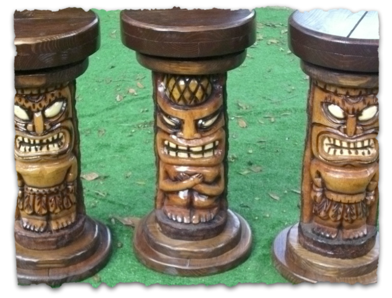 Tiki Barstools Custom Pole, Tiki Bar And Stools